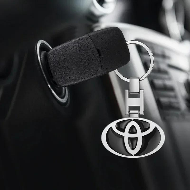Car Keychain Car Emblem Gift With Key Ring Auto Accessories For TRD Toyota Crown Reiz Corolla Prada Alphard Yaris Camry GT86
