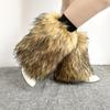 Women Furs Leg Warmer Winter Furry Long Boot Cuffs Fuzzy Shoe Cover Party Costume for Holiday Festival Performances Play