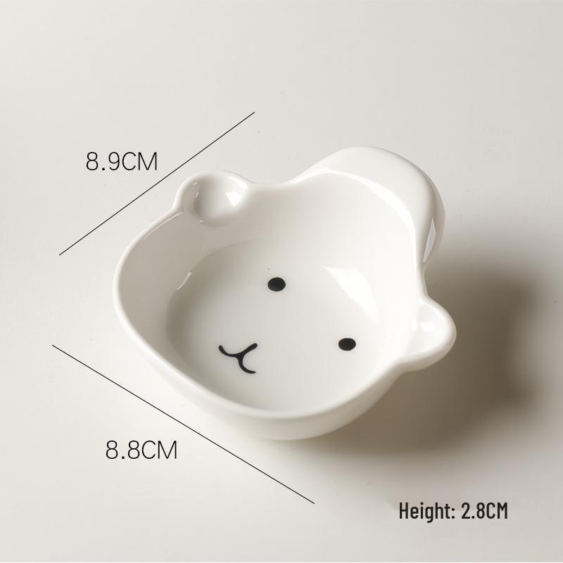 Sauce Ceramic Embossed Cartoon Snack Dish For Dipping