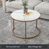 Modern Round Coffee Table: Elegant Small Side Table for Living Room or Balcony