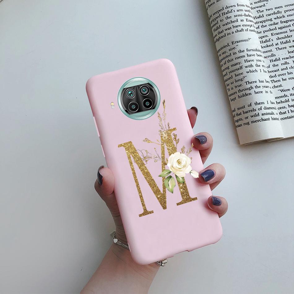 Для Xiaomi Mi 10T Lite 5G Задняя крышка Цветок Алфавит Буква Конфета Мягкий Чехол для Телефона Для Xiomi Mi10t Lite Mi 10 T Lite 10tlite Чехол
