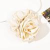 Korean Women Rose Elastic Hair Bands Ties Hair Scrunchies Big Flower Satin Hair Rope Charms Horsetail Rubber Hair Accessories