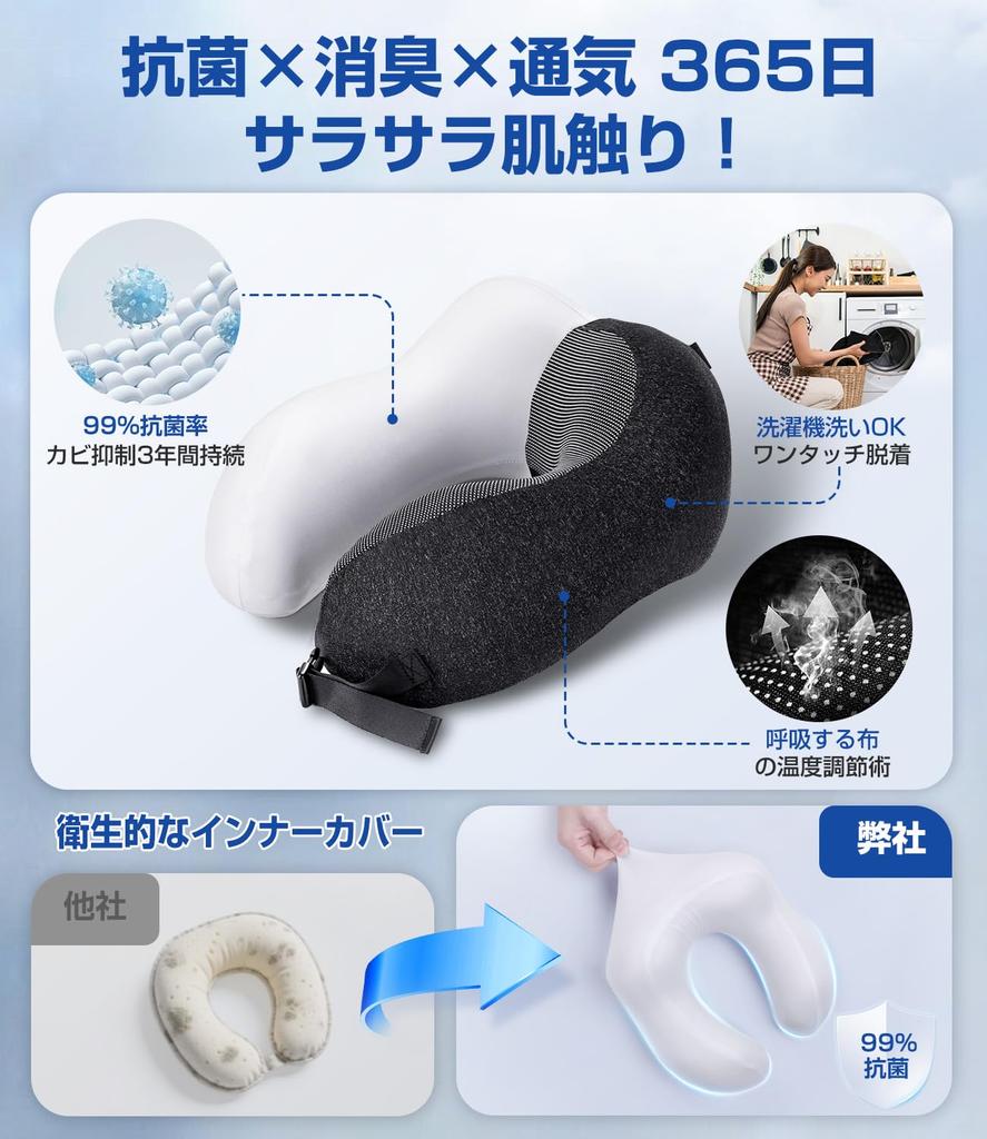 Подушка для шеи Greneo для лета и прохладный материал, который дышит на шее, удобный для памяти, эргономичный, обволакивающий, уникальное хранение, дорожный, ультра