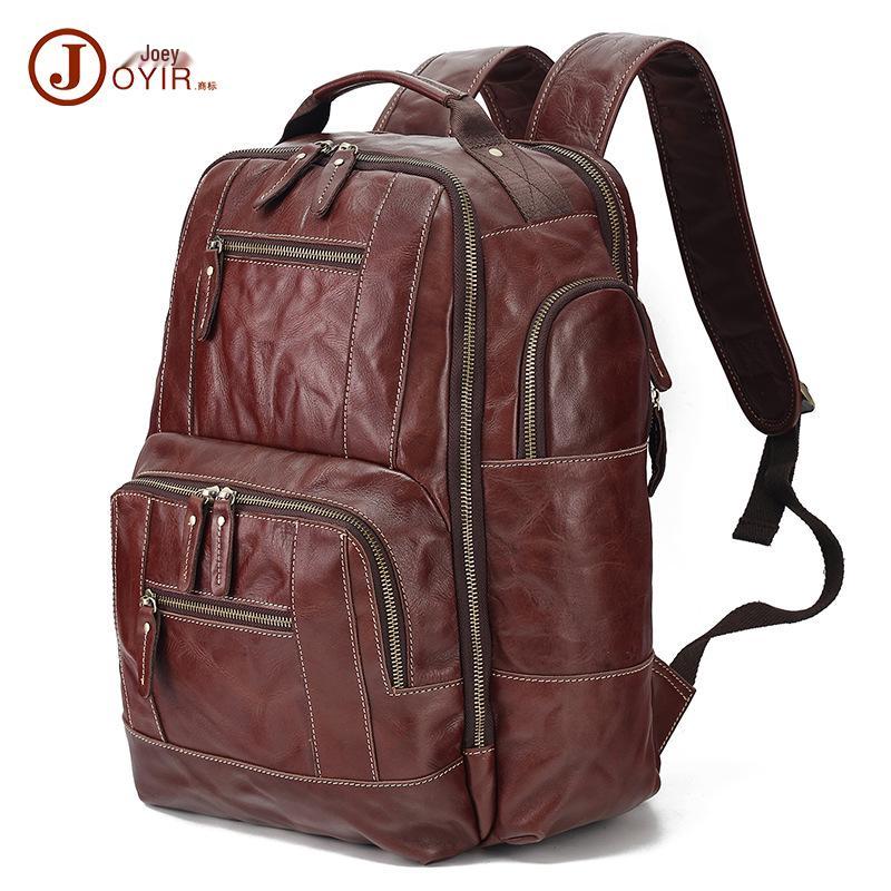 Vintage Large Capacity Genuine Leather Men's Travel Backpack