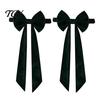 Stretch Chair Back Bows Burgundy Velvet Sashes with Elastic Straps, Reusable Bow Tie Bands for Events Cover, Decorative Ribbon Christmas Party Wedding