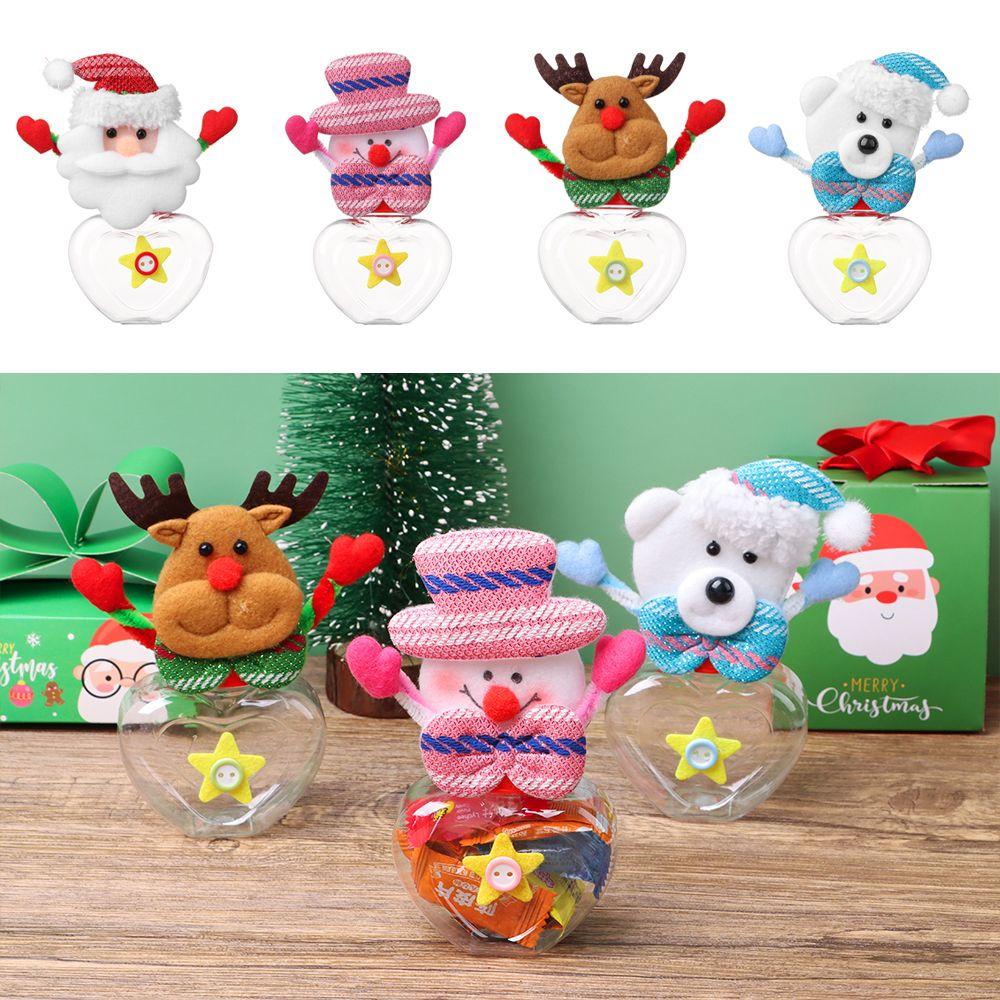 Party Decoration Storage Organizer Storage Bottle Kids Cute Box Candy Jar Santa Claus Christmas