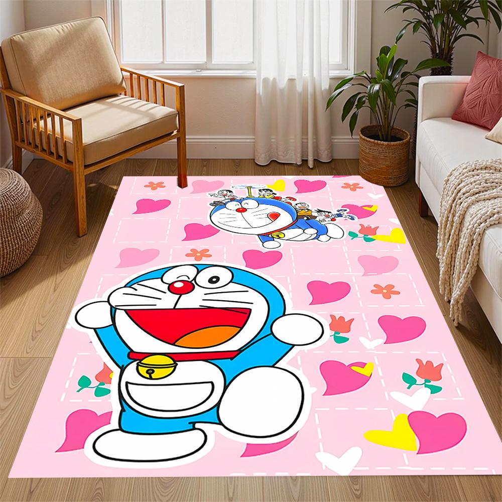 Doraemon Adventure Themed Anti-Slip Rugs - Polyester Home Decor, Suitable for Bedrooms, Living Rooms, Doorways, Studios, and Decorations