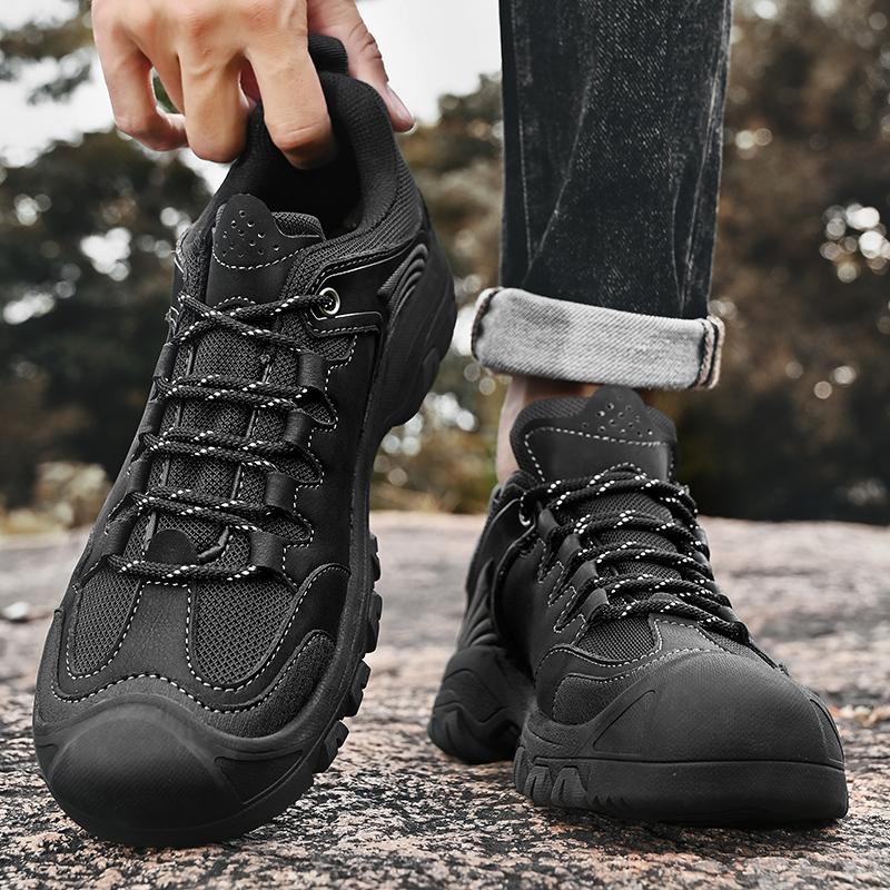 Кожаные походные ботинки мужские универсальные мужские повседневные туфли нескользящая мужская обувь для ходьбы ручной работы 2024 новая уличная мужская обувь