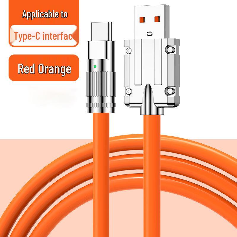 Светящийся Type-C кабель 120 Вт для Super Flash Charging: Совместимо с устройствами Apple, Huawei, Vivo, Oppo и Xiaomi