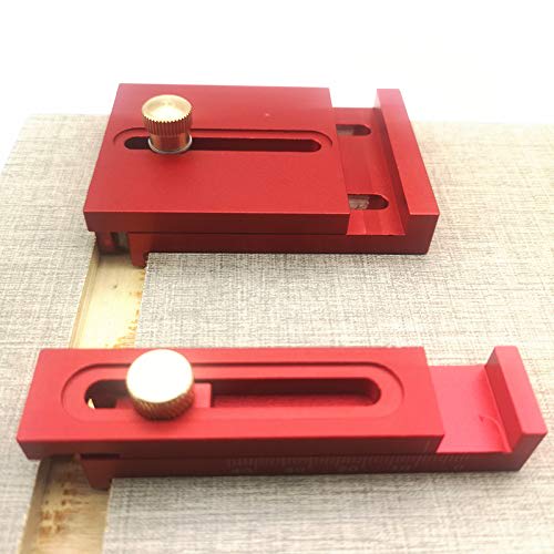 CarAngels Aluminum Woodworking Gauge, Thickness Measuring Tool, Tenon Joint Measuring Ruler, Concave/Convex Gauge, for Trimmer Bits, Table Saw Bits, a