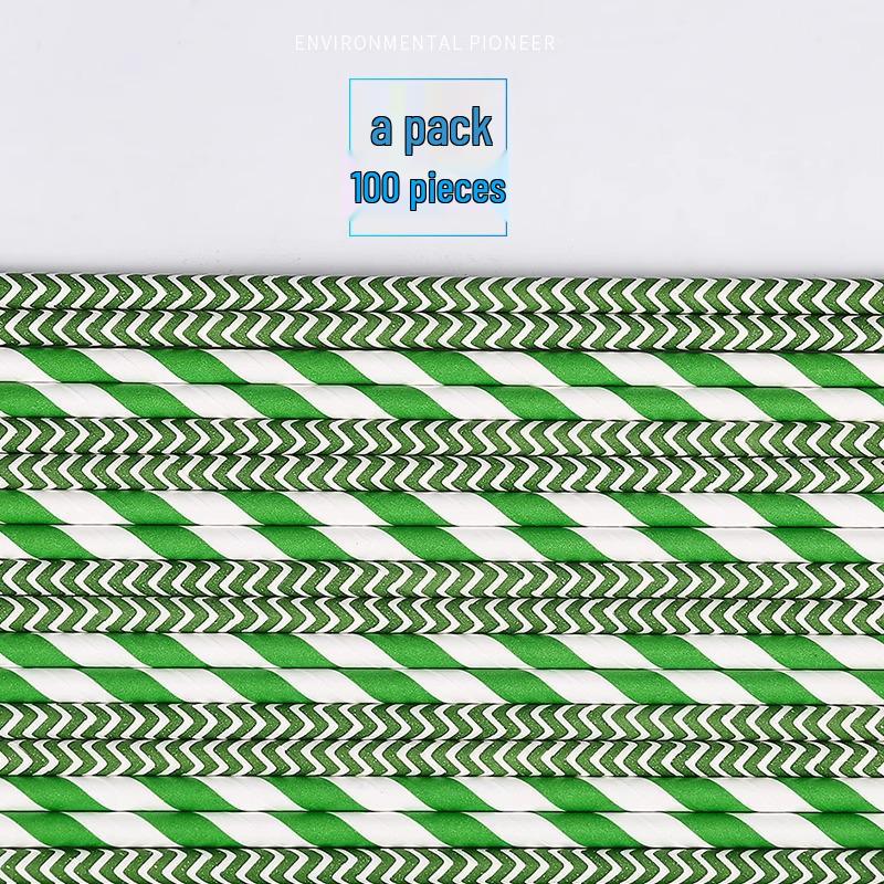 100 Eco-Friendly Colored Paper Straws: Disposable, Creative Party Straws for Juice & Cocktails