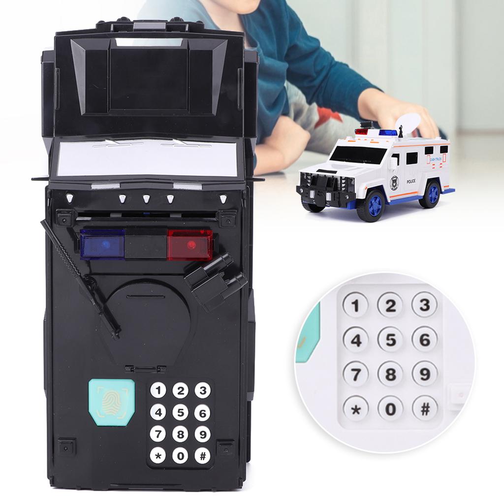 Инкассаторская касса с паролем отпечатков пальцев Электронная автоматическая коробка для хранения монет Белый