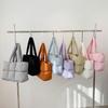 New Down Bag Cotton Clothes Women's Bag Simple Filled Cotton Space Bag Tote Bag Soft Square Underarm Shoulder Bag