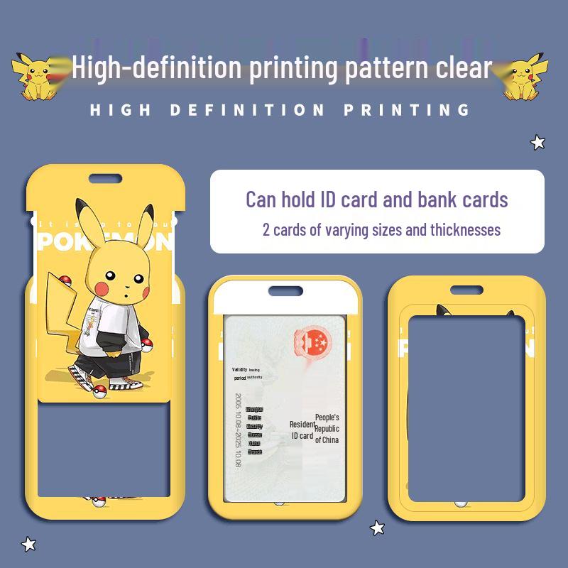 Cartoon Lanyard ID Holder for Students: School, Bus, Meal, or Work Badge