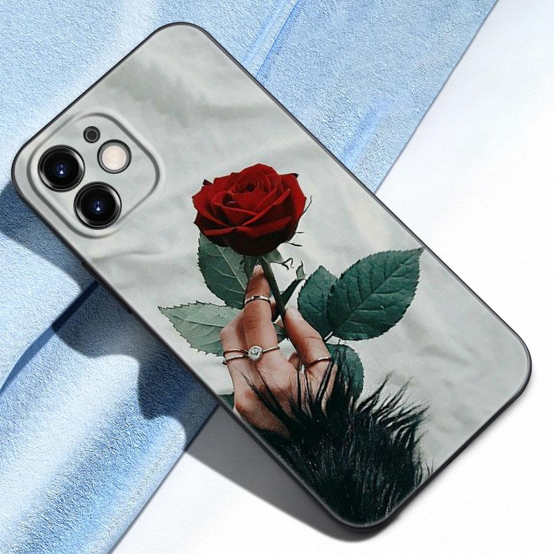 Чехол для телефона с цветами красной розы для iPhone Samsung Galaxy Redmi Xiaomi Oppo OnePlus Note SA 7 8 9 10 11 12 13 14 20 21 22 23 53 54 Pro Max Plus Ultra