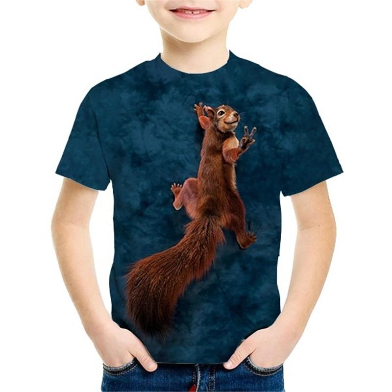 Kids T-shirts Short Sleeve Funny Animals Children Shirt Casual Cartoon Clothes Boys Girls Tee Apparel