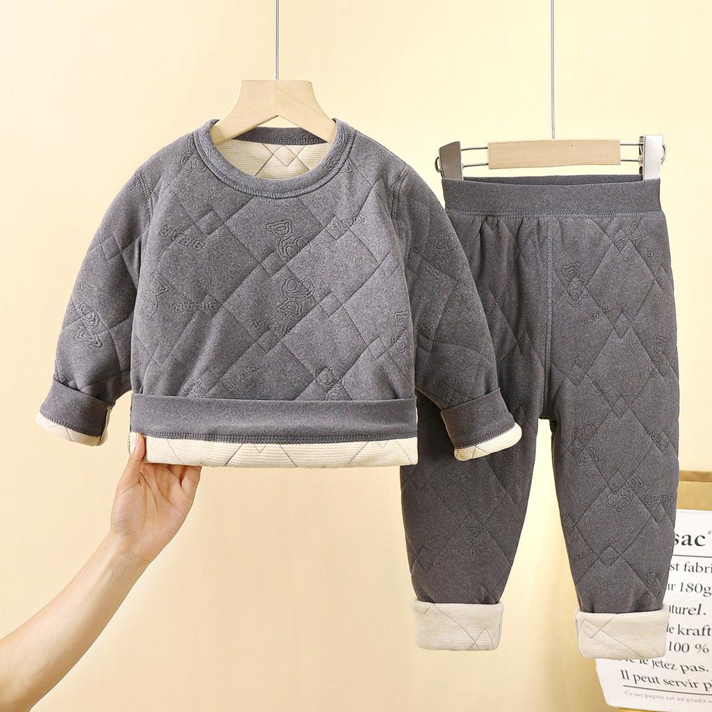 Детский артефакт школьной формы Осень-Зима Трехслойная стеганая хлопковая куртка для мальчиков с толстой велюровой подкладкой и хлопковая куртка для девочек