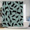 Black Cat Print Shower Curtain Unique Animal Pattern for Bathroom Decor