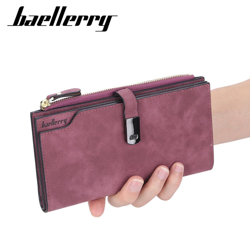 Baellerry Women Fashion Zipper Handbags PU Leather Vintage Design Card Holder Wallet Classic Coin Purse for Ladies Gifts