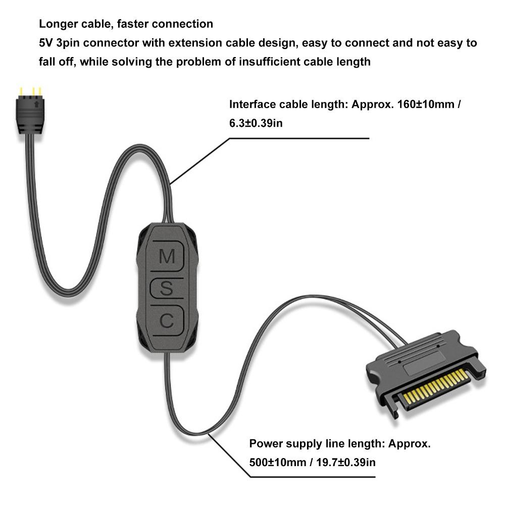 5V RGB Fan Controller Multiple Lighting Modes ARGB Splitter PC Computer