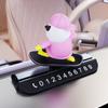Cartoon Animal Mobile Phone Number Plate Sliding Skateboard Bear Car Parking Card Plate  Automobile