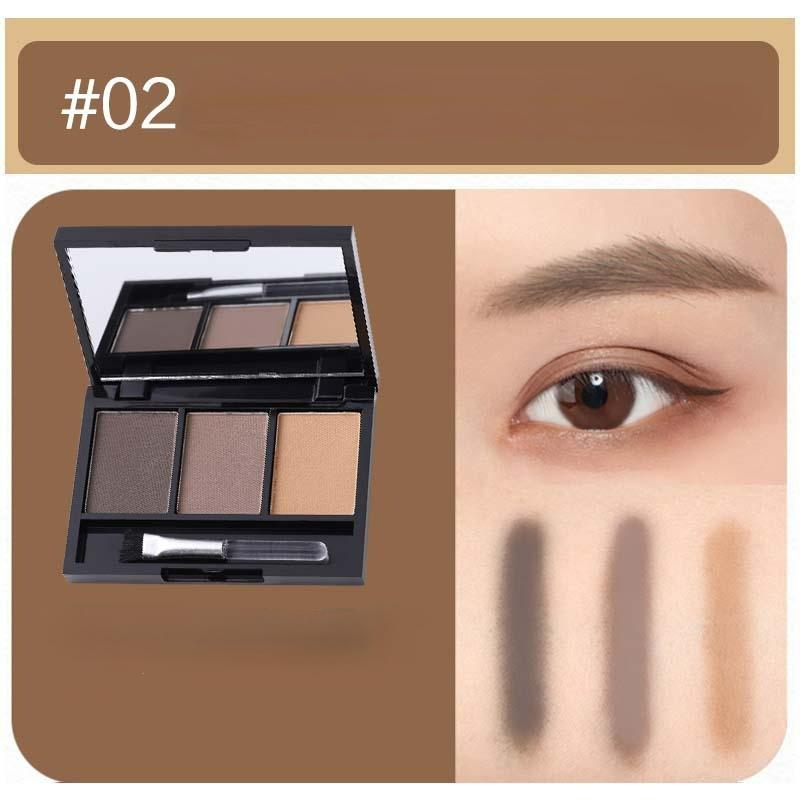 Профессиональный набор пудры для бровей, 3 цвета, долговечная пудра для бровей, палитра теней с мягкой кистью, усилитель для бровей