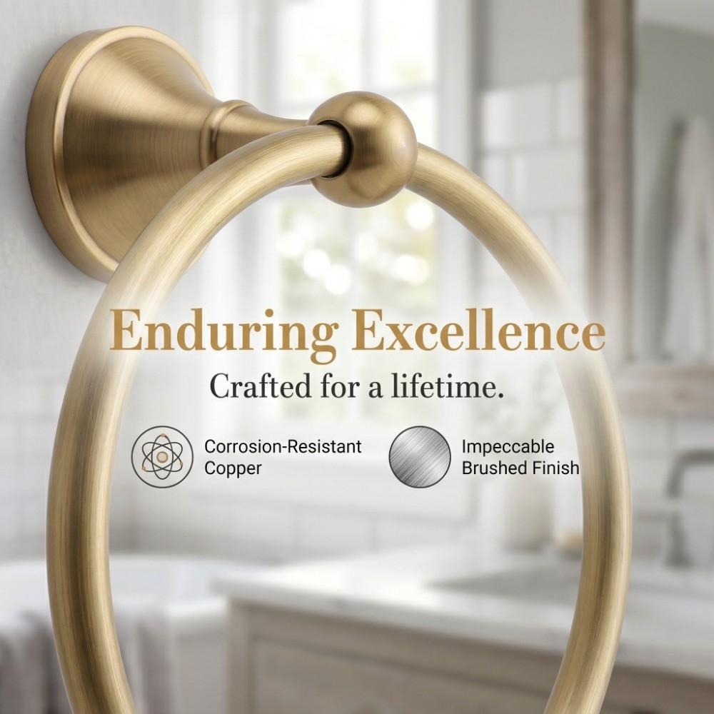 Copper Towel Holder Round Towel Hanger Durable Towel Ring Bathroom Shower Kitchen