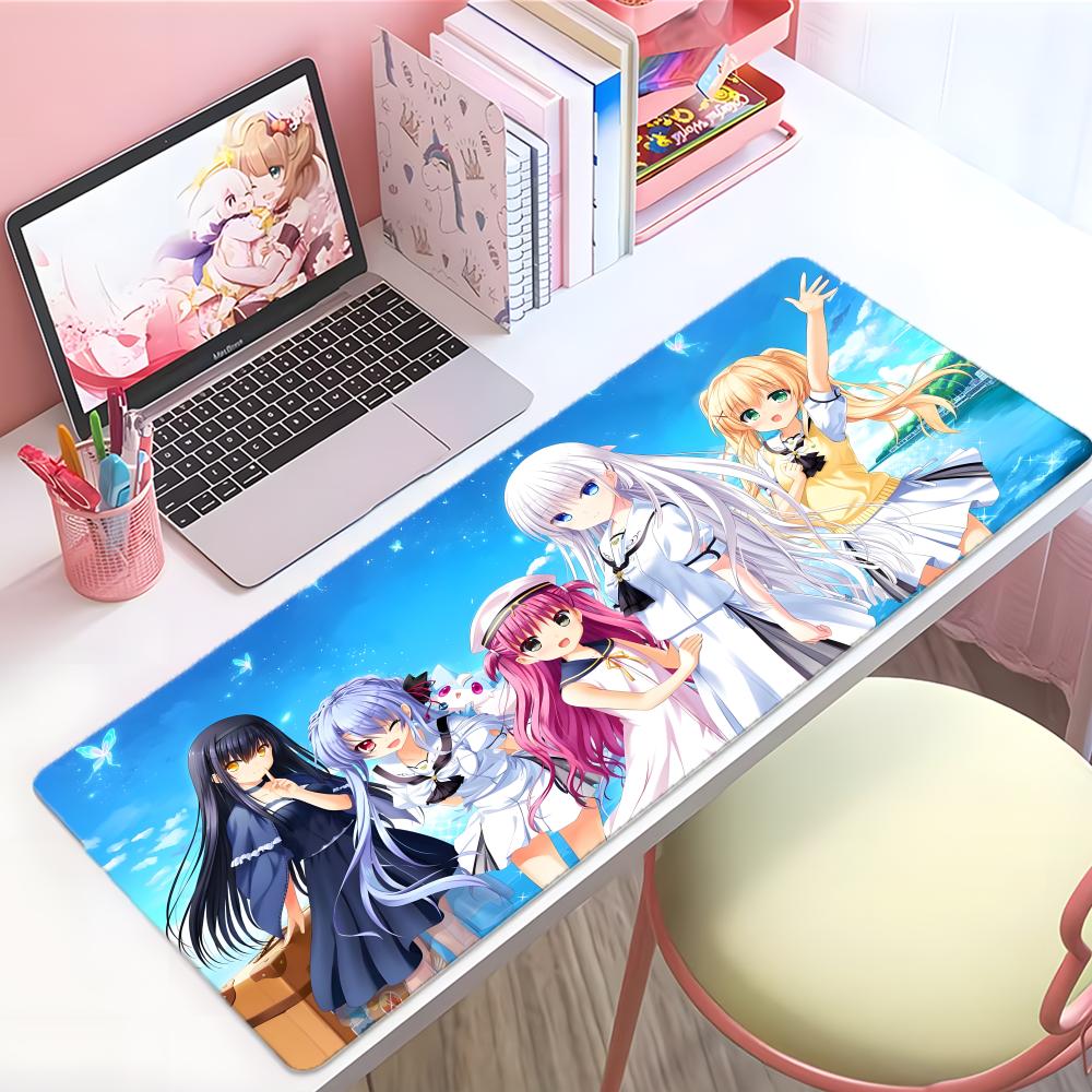 Sweet Emotional Anime Ssummer Pockets Mouse Pad Large Thick Desk Pad Stitched Edges Gaming Mouse Mat For Pc