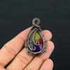 Rainbow Solar Quartz Gemstone Pure Copper Wire Wrapped Handmade Pendant Jewelry For New Year Gift