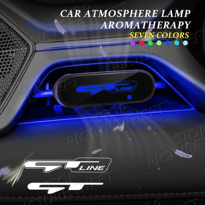 Для GT LINE Логотип Ceed Kona K5 Sportage Stinger K3 K2 Эмблема Автомобильный Воздуховыпуск Ароматерапия Световая Атмосфера Светодиодный Освежитель Воздуха