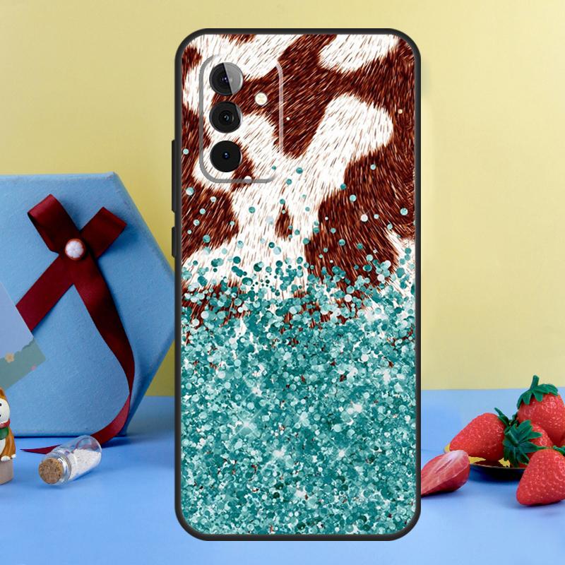 Western Cowgirl Cowboy Boots Cowhide Case For Samsung Galaxy A54 A14 A34 A24 A53 A33 A13 A52 A32 A22 A12 A71 A51 A25 A15 Cover