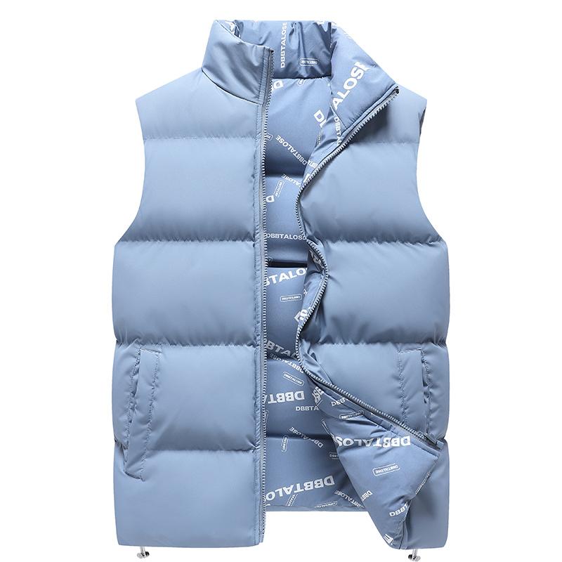 2024 (SU) Мужской осенне-зимний модный повседневный дизайн, двусторонний, теплый хлопковый жилет на молнии