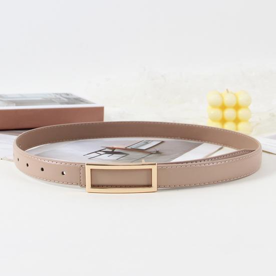 Женский модный ремень из искусственной кожи с прямоугольной пряжкой, однотонный пояс для брюк, джинсов, универсальный аксессуар для платьев, рубашек, топов