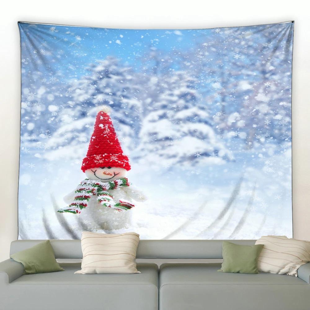 Гобелен с рисунком Санта-Клауса для дома, спальни, гостиной, настенного украшения, рождественский гобелен