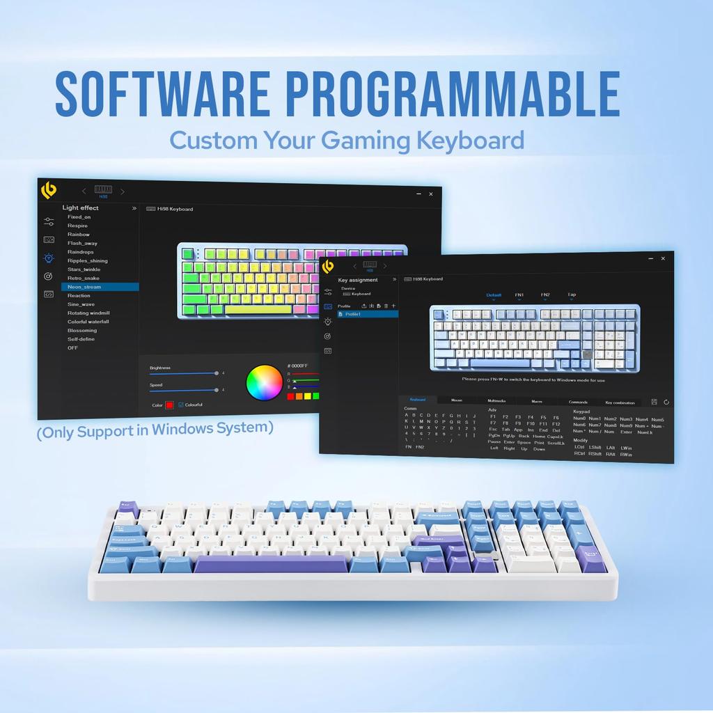 MechLands LEOBOG Hi98 Aluminum Alloy Wired Gaming Keyboard Hot Swap Custom Keyboard Programmable Gasket Mount Mechanical Keyboard with FR4 Plate NKRO