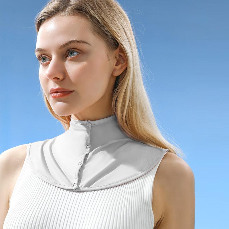 Женский однотонный шаль с защитой от ультрафиолета, шарф с искусственным воротником, охлаждающий воротник, пуловер, гетры на плечо и шею