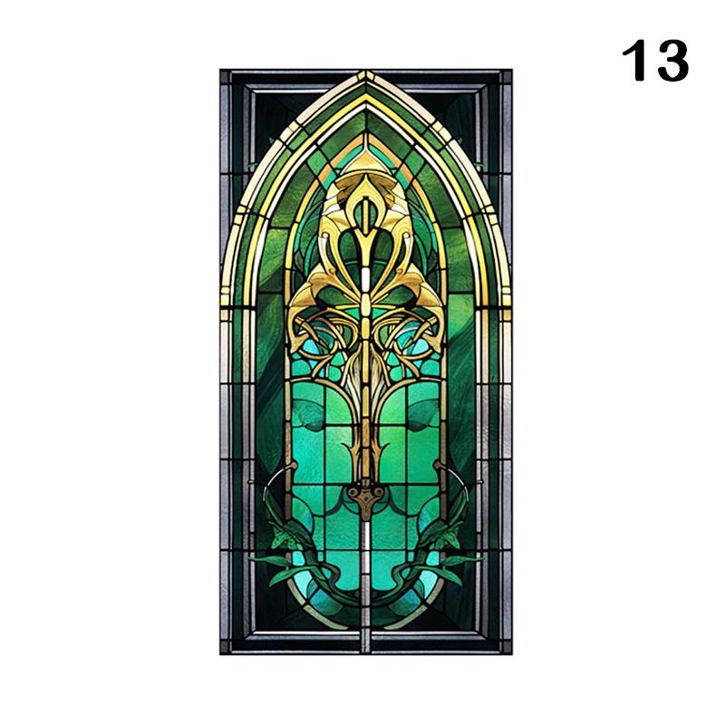 Ретро Арт-стекло Пленка Европейский стиль Витраж Церковное искусство Приватность Окна Наклейки Непрозрачный Отель Клуб Веранда Окно Декор Пленка