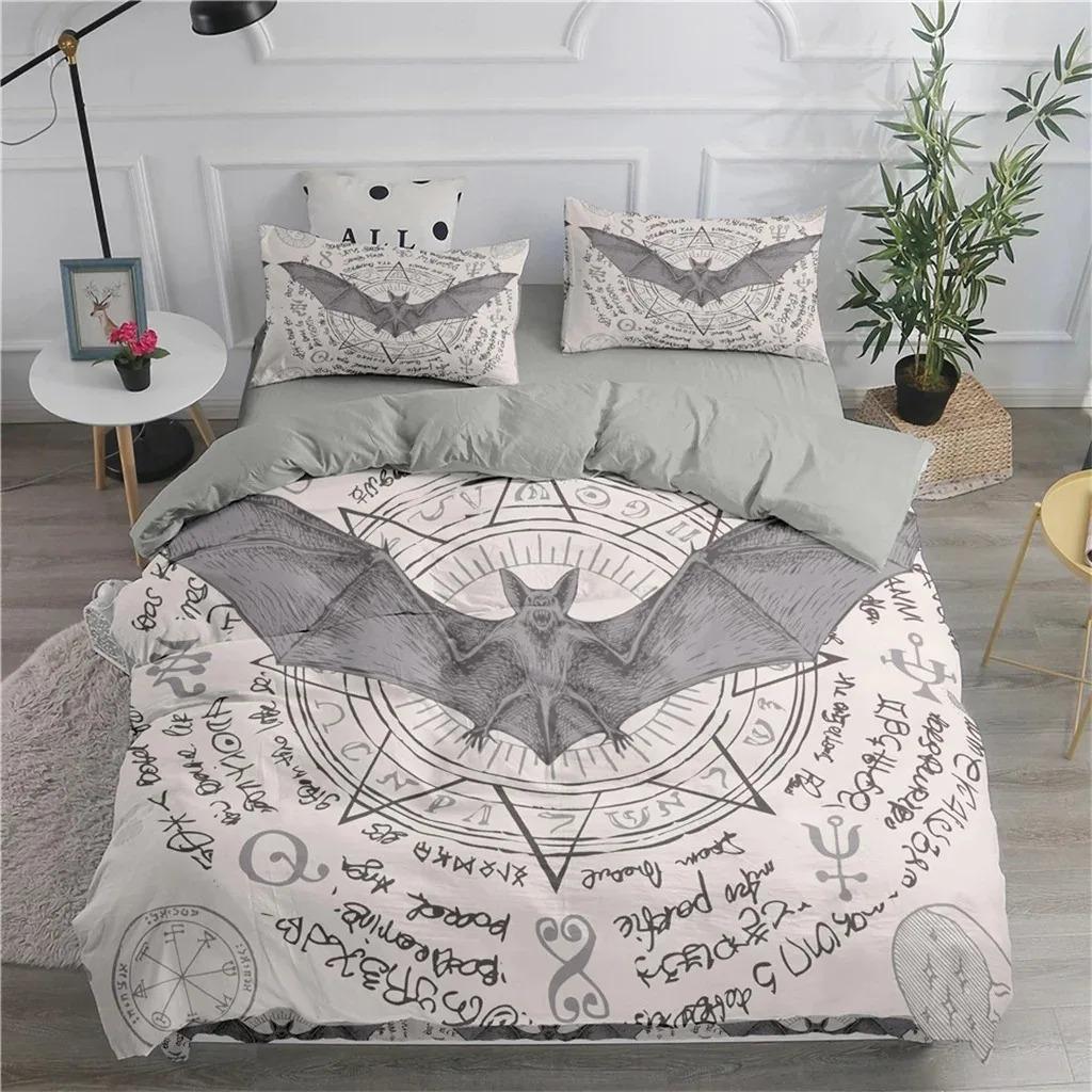 Flying Vampire Bats Duvet Cover Halloween Bedding Set 3D Prints Witchcraft Comforter Cover 2/3 Pcs