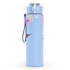 1PC Hummingbird Bird Pink Flower Print 750ml Color Plastic Sports Water Bottle Leakproof Flip Straw Lid Suitable for Sports Office Home Use