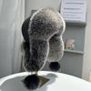 Женская шапка-ушанка из лисьего меха, защищающая уши, модная, роскошная шапка-бомбер из натурального лисьего меха, зимняя уличная шапка из мягкой овчины для девочек