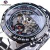 Men's Personalized Fashion All Steel Night Glow Hollow Mechanical Watch