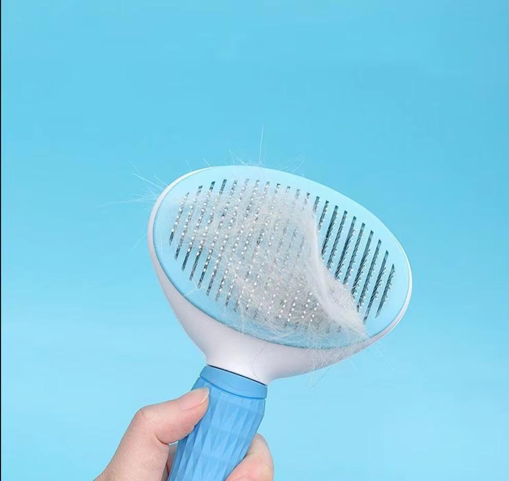 Pet Dog Brush Cat Comb Self Cleaning Care Cat Brush Stainless Steel Comb Cat Grooming Tools Pets Dematting Comb Dogs Accessories
