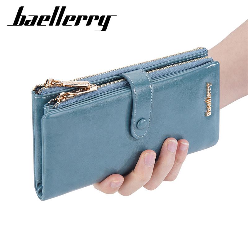 Baellerry Artificial Leather Long Wallets for Women Fashion Card Holder Ladies Zipper Coin Purse GZW