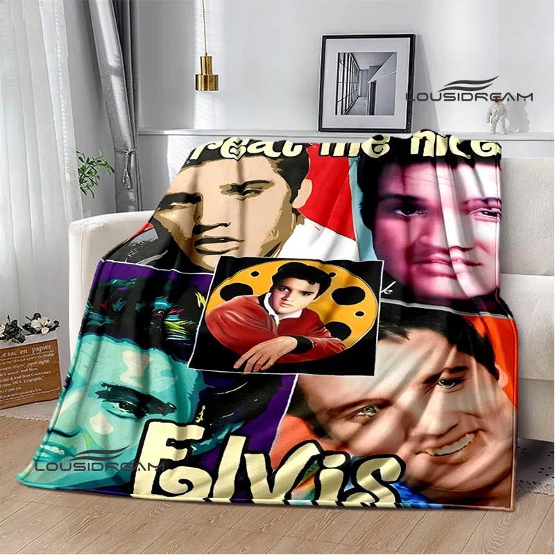 E-Elvis-Presley Retro print blanket blankets for beds Picnic blankets Flange blanket Soft and comfortable blanket birthday gift