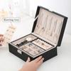 Earrings Necklace Ring  Jewelry Organizer Portable Jewelry Storage Box Travel Organizer Jewelry Case Leather Storage