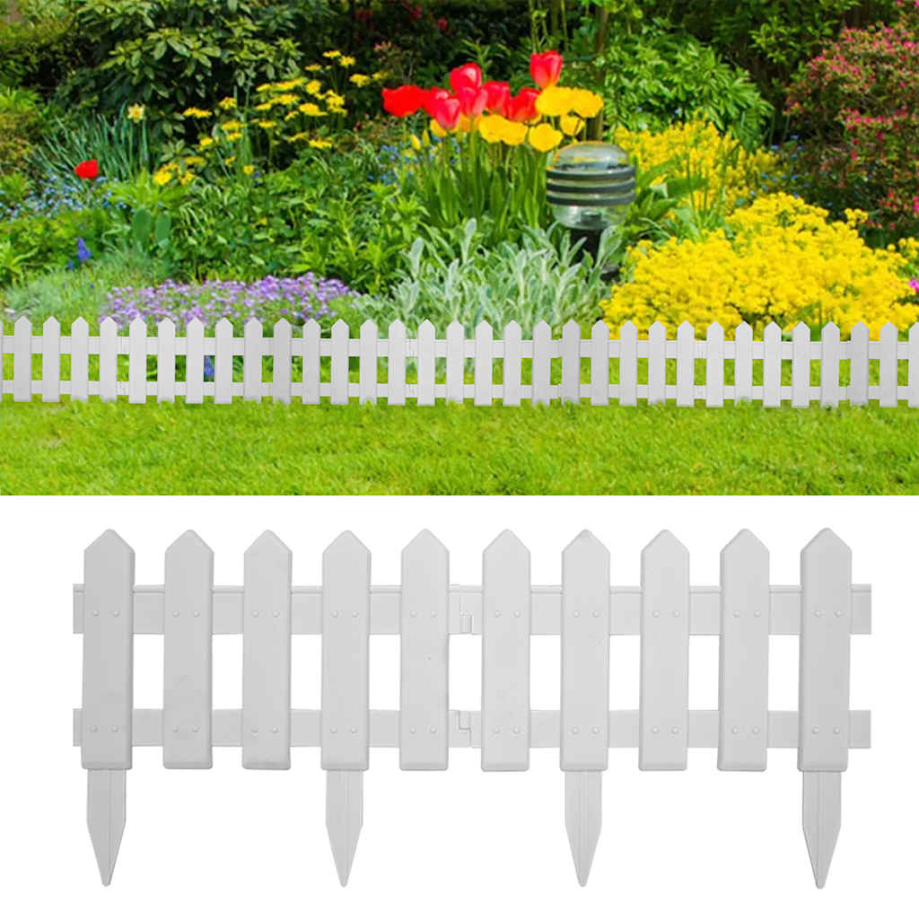 Lawn Edging 25 pcs White 10 m PP