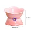 Flower Shape Pet High Foot Bowl Gradient Color Pet Drinking Feeder Multi-use Cat Bowl  Kitten Puppy