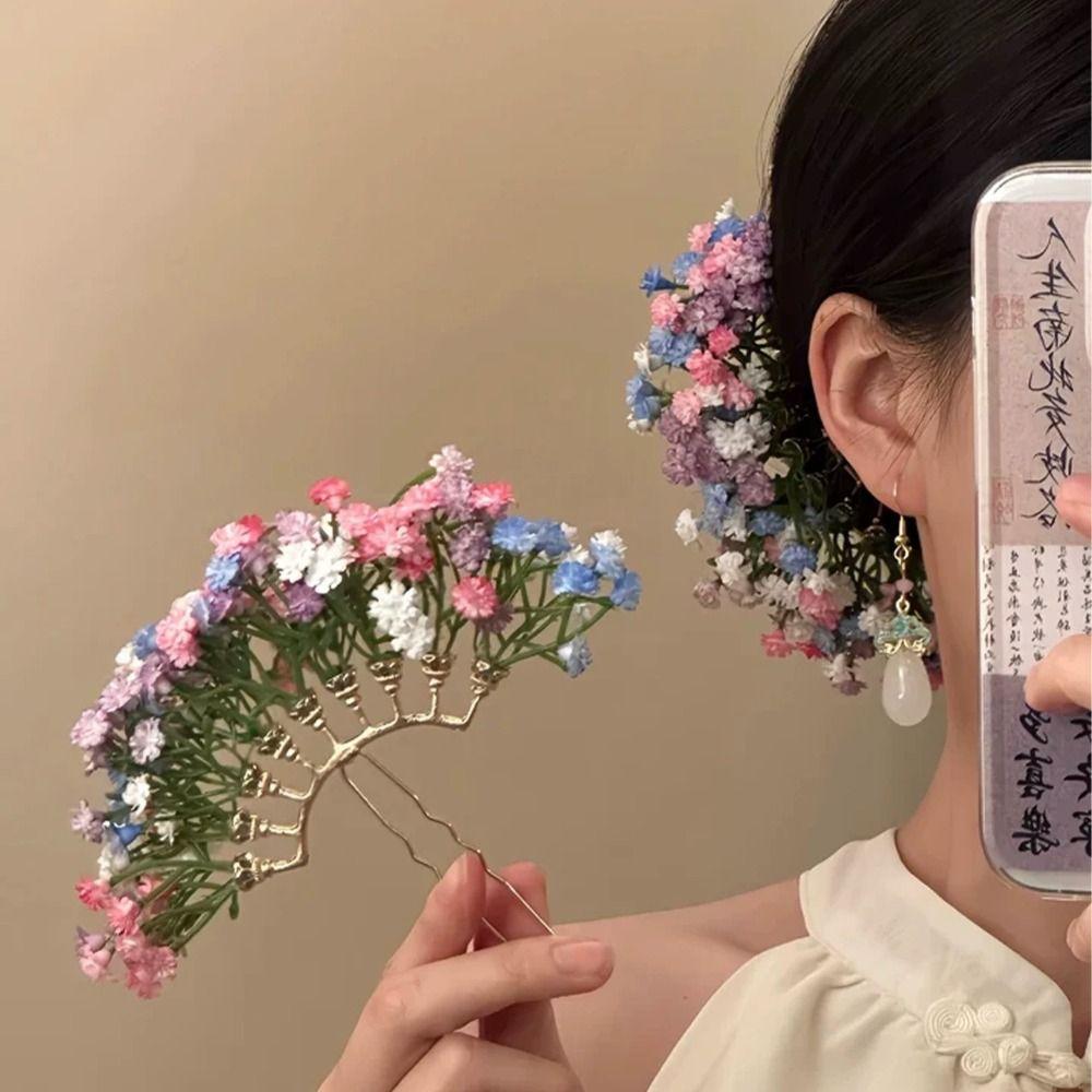 Sweet Chinese Style Side Clip Bohemian Thai Hairpin Vintage Bride Hair Accessories Bridesmaid