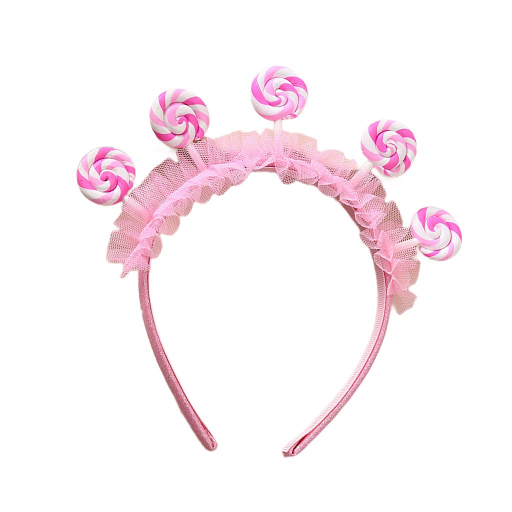 Handmade Lollipop Headband Candy Girls Cosplay Accessories Ruffle Candy Headdress Masquerade Halloween Cosplay Party