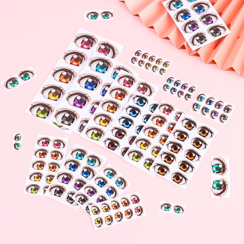 Декали Глазные чипы Бумажный макияж лица Органная наклейка Мультяшные глаза Наклейки Аниме Фигурка Кукла